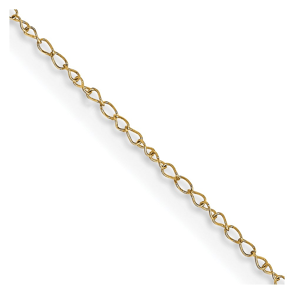 14K 16 inch Carded .42mm Curb with Spring Ring Clasp Chain