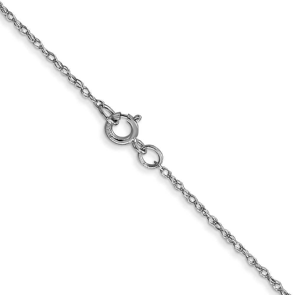 14K White Gold 16 inch Carded .6mm Cable Rope with Spring Ring Clasp Chain