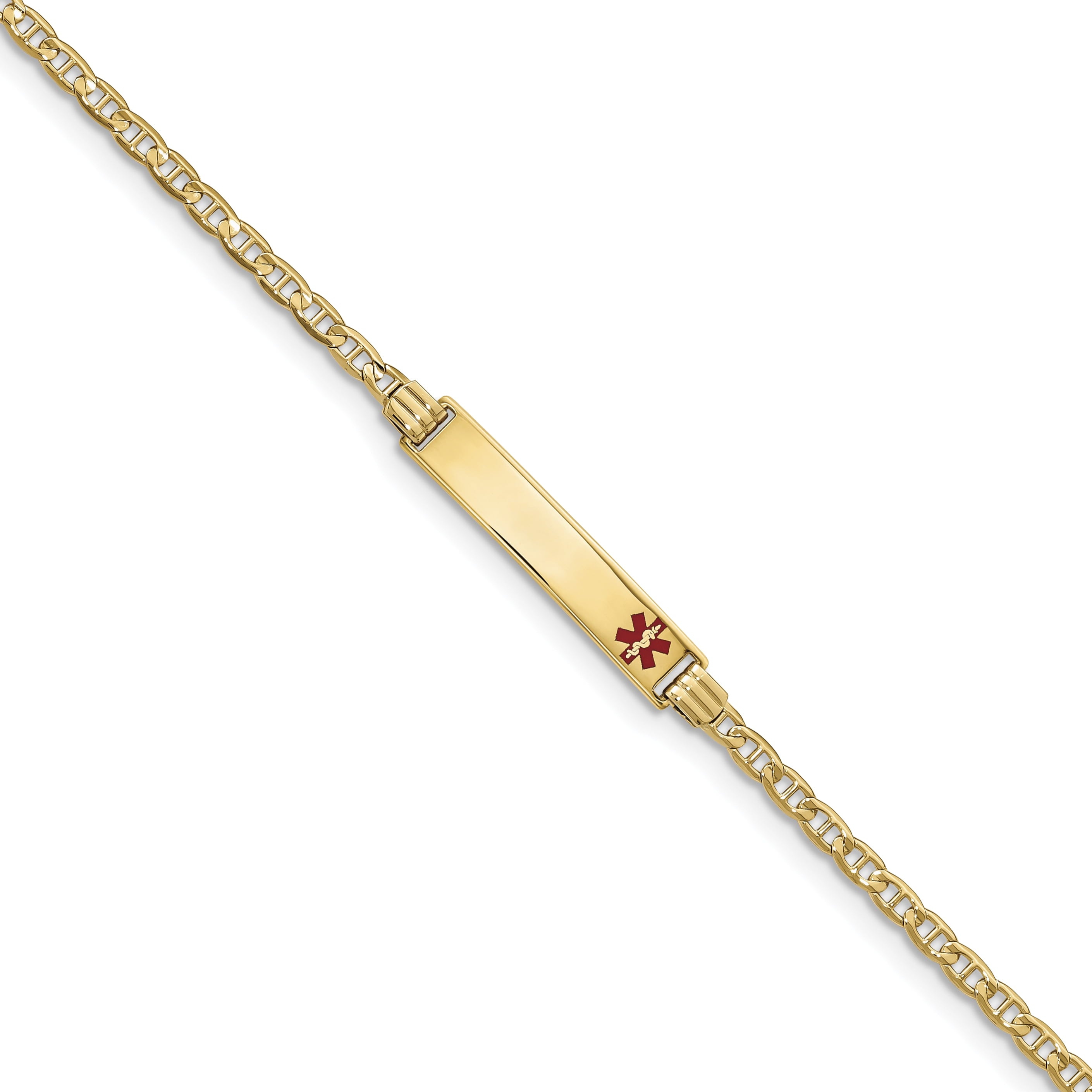 14K Medical 6 Anchor Link Child ID Bracelet