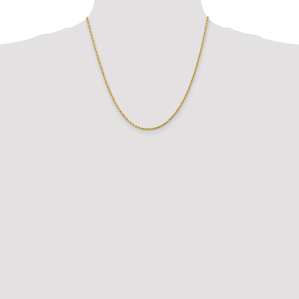 14K 2mm Diamond-Cut Rope Chain