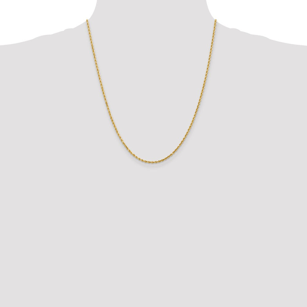 14K 2mm Diamond-Cut Rope Chain