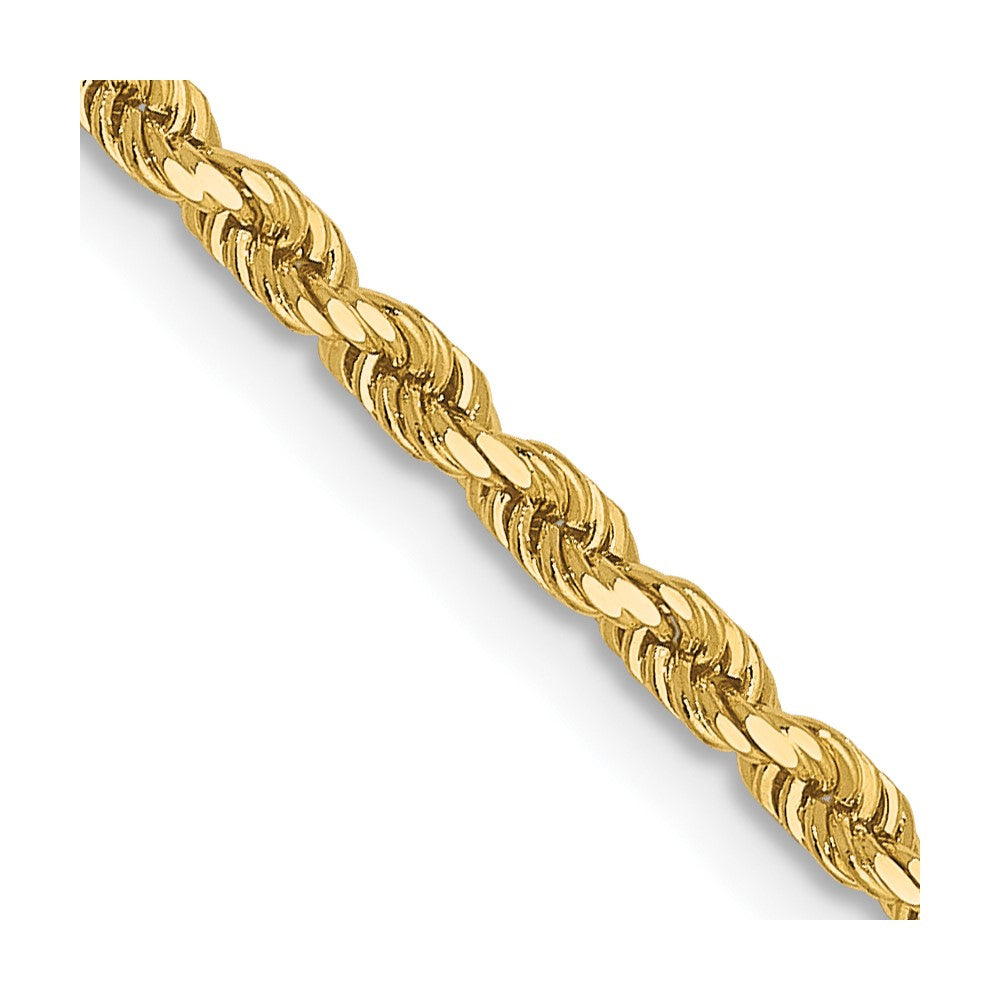 14K 2mm Diamond-Cut Rope Chain