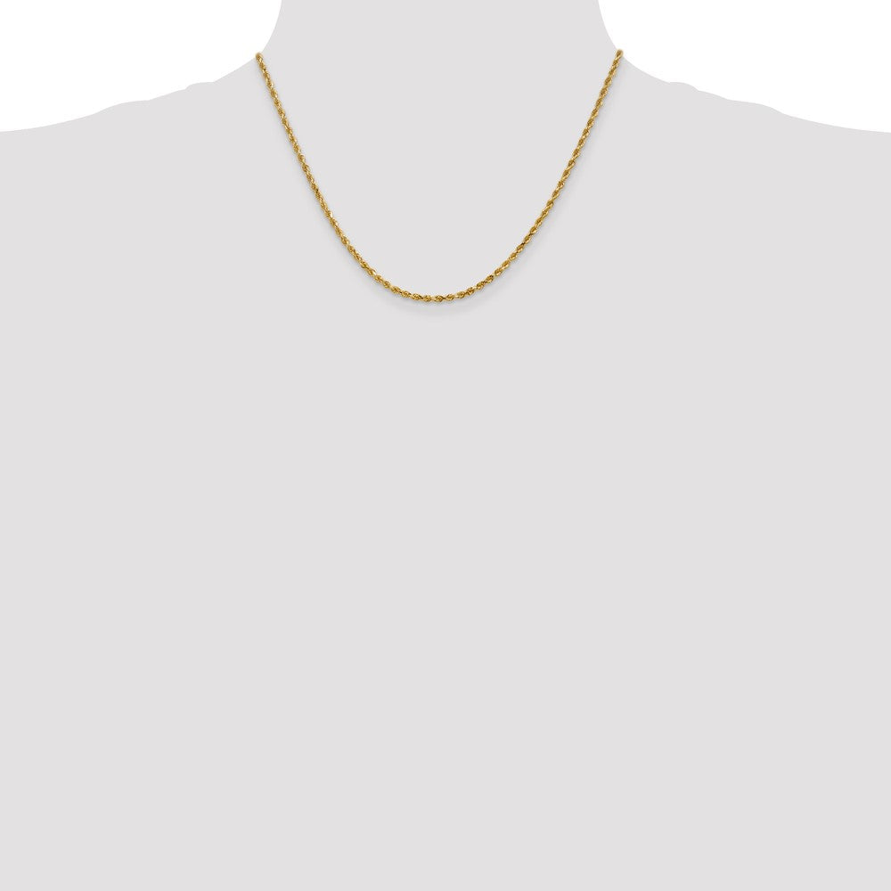 14K 2.5mm Diamond-Cut Rope Chain