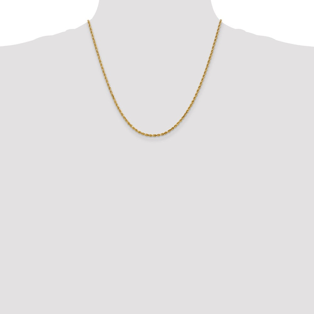 14K 2.5mm Diamond-Cut Rope Chain