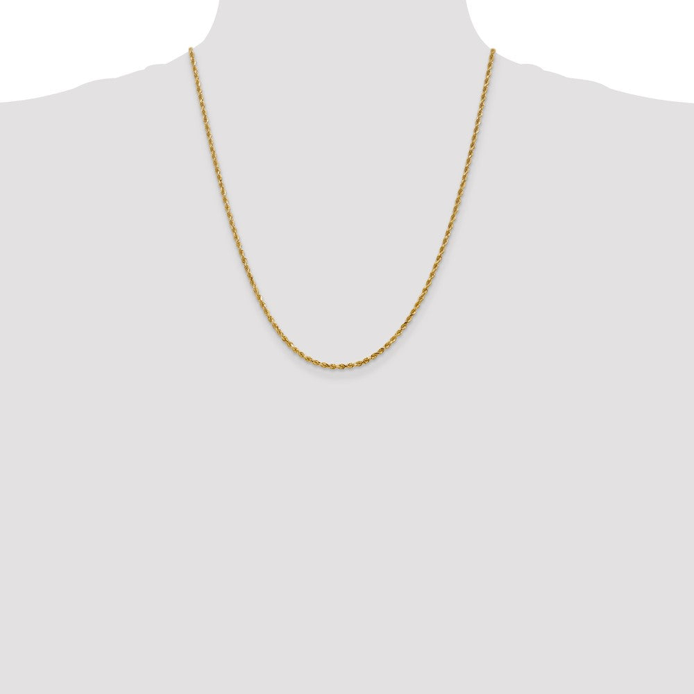 14K 2.5mm Diamond-Cut Rope Chain