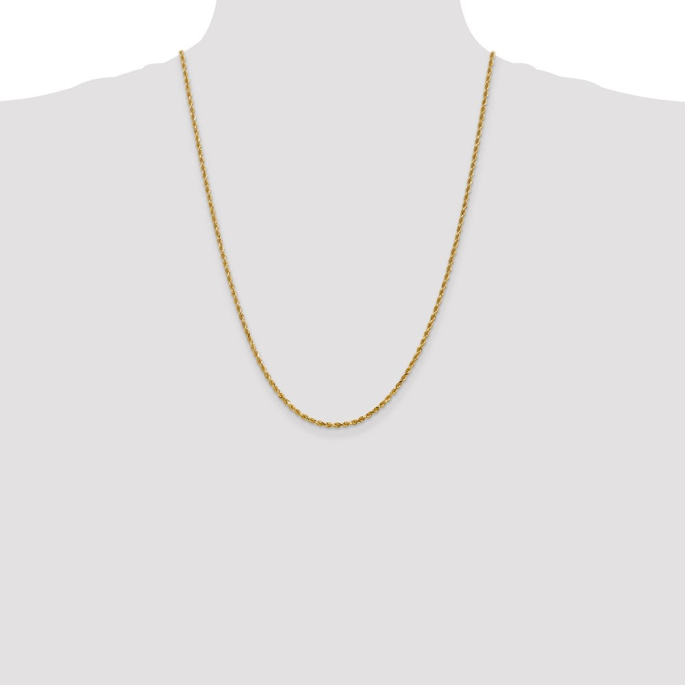 14K 2.5mm Diamond-Cut Rope Chain