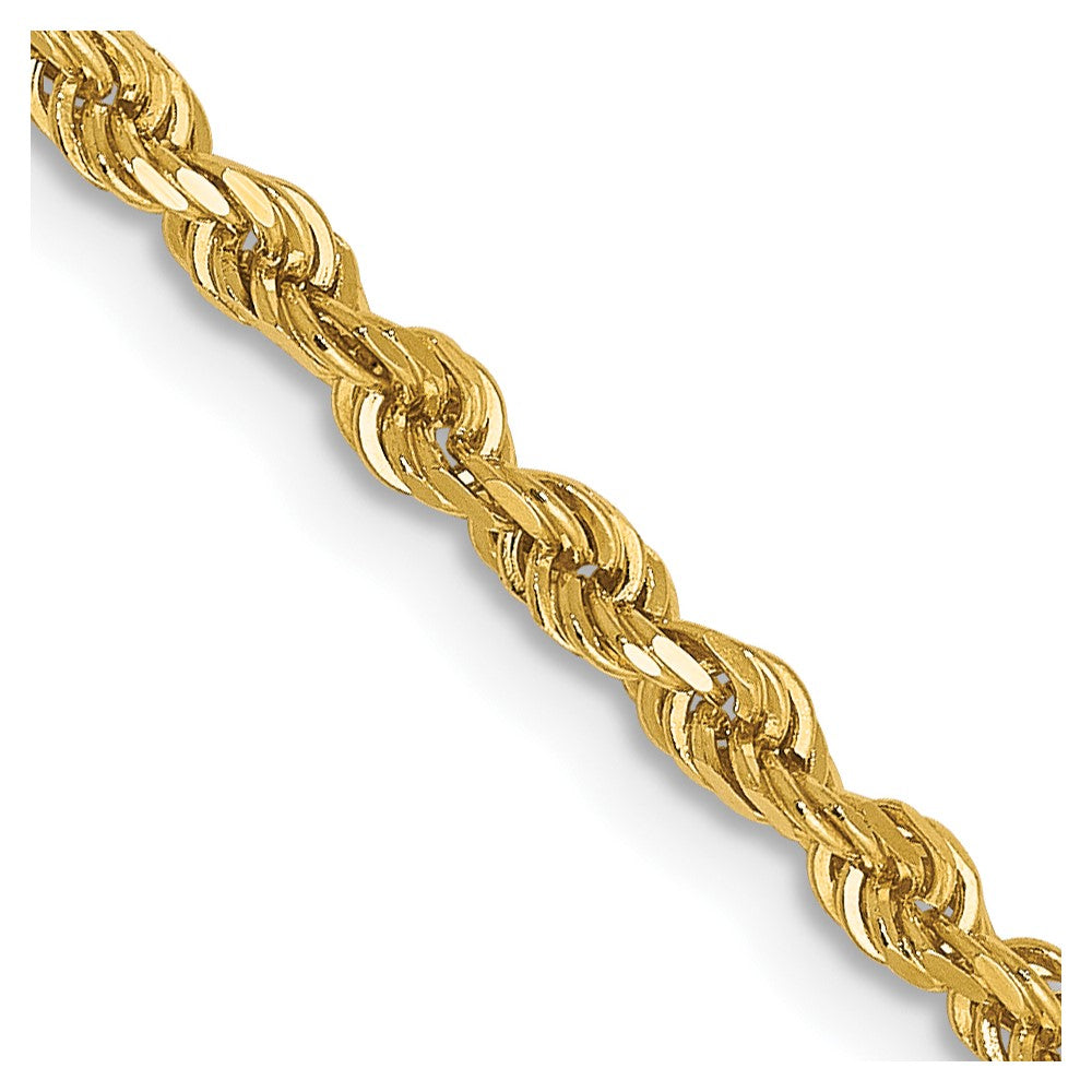 14K 2.5mm Diamond-Cut Rope Chain