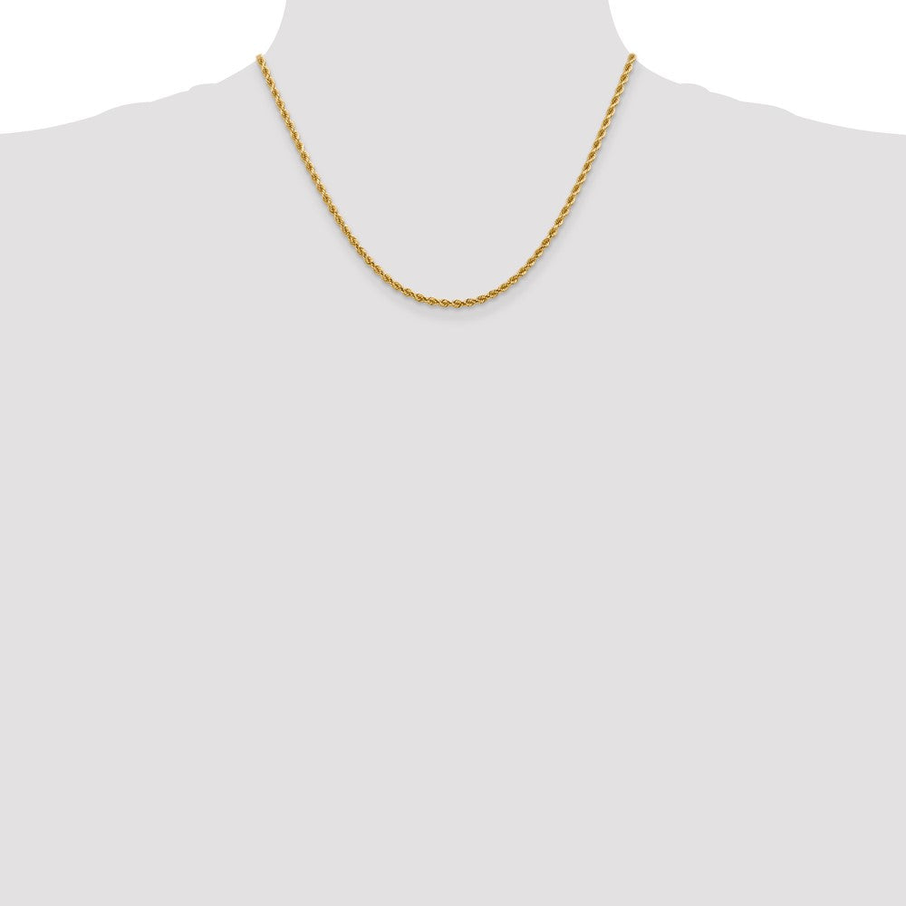 14K 2.75mm Diamond-Cut Rope Chain