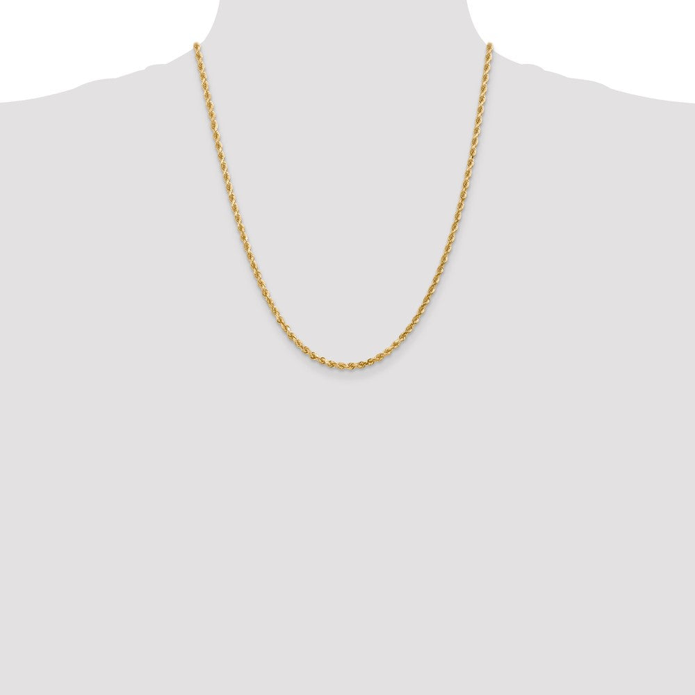 14K 3mm Diamond-Cut Rope Chain