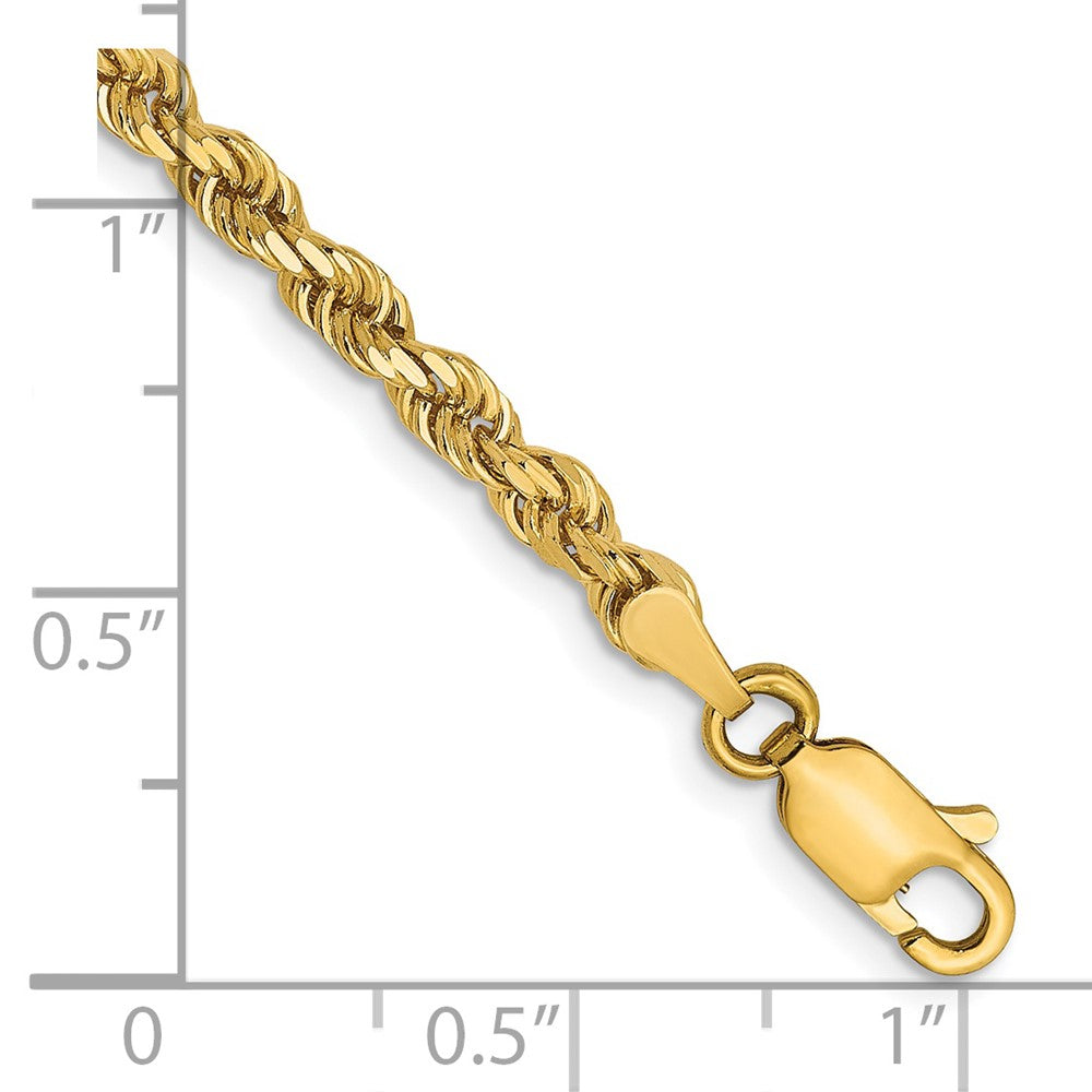 14K 3mm Diamond-Cut Rope Chain