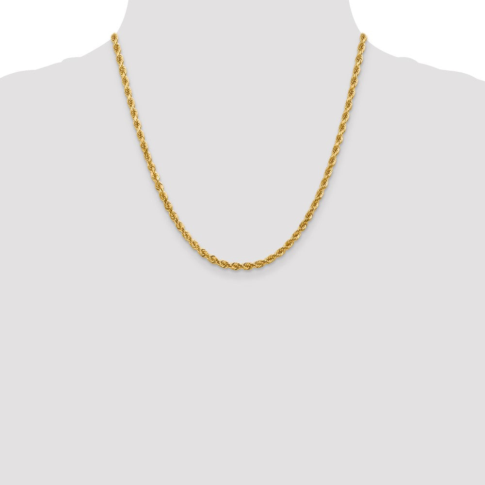 14K 4mm Diamond-Cut Rope Chain