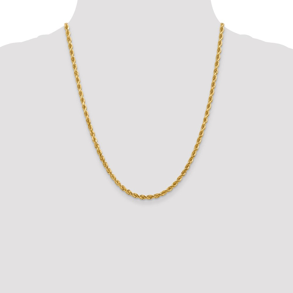 14K 4mm Diamond-Cut Rope Chain