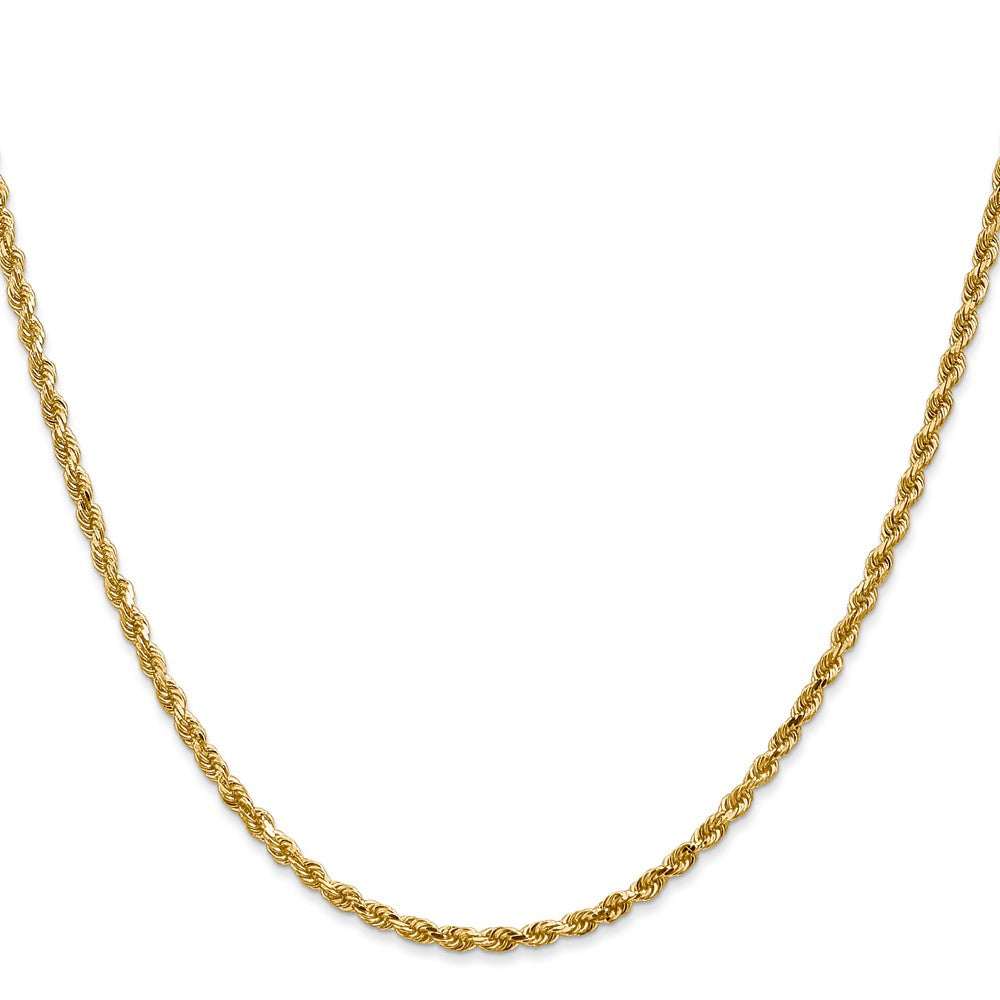 14K 2.5mm Diamond-Cut Lightweight Rope Chain