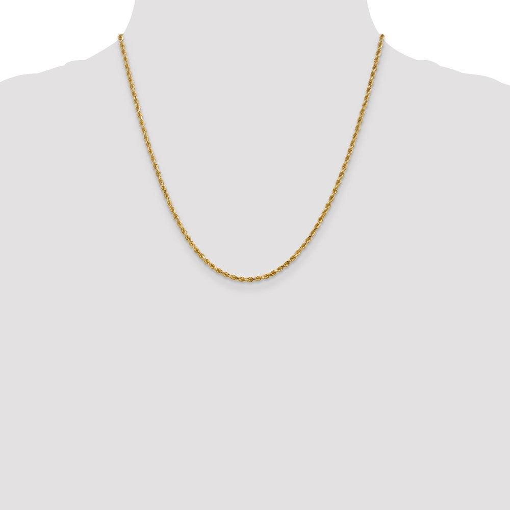 14K 2.5mm Diamond-Cut Lightweight Rope Chain