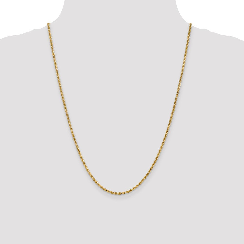 14K 2.5mm Diamond-Cut Lightweight Rope Chain