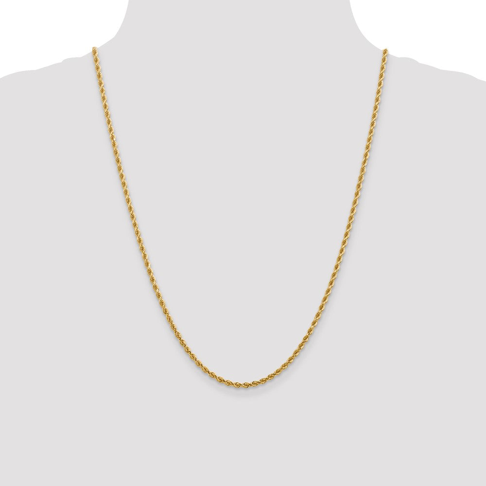 14K 2.75mm Diamond-Cut Lightweight Rope Chain