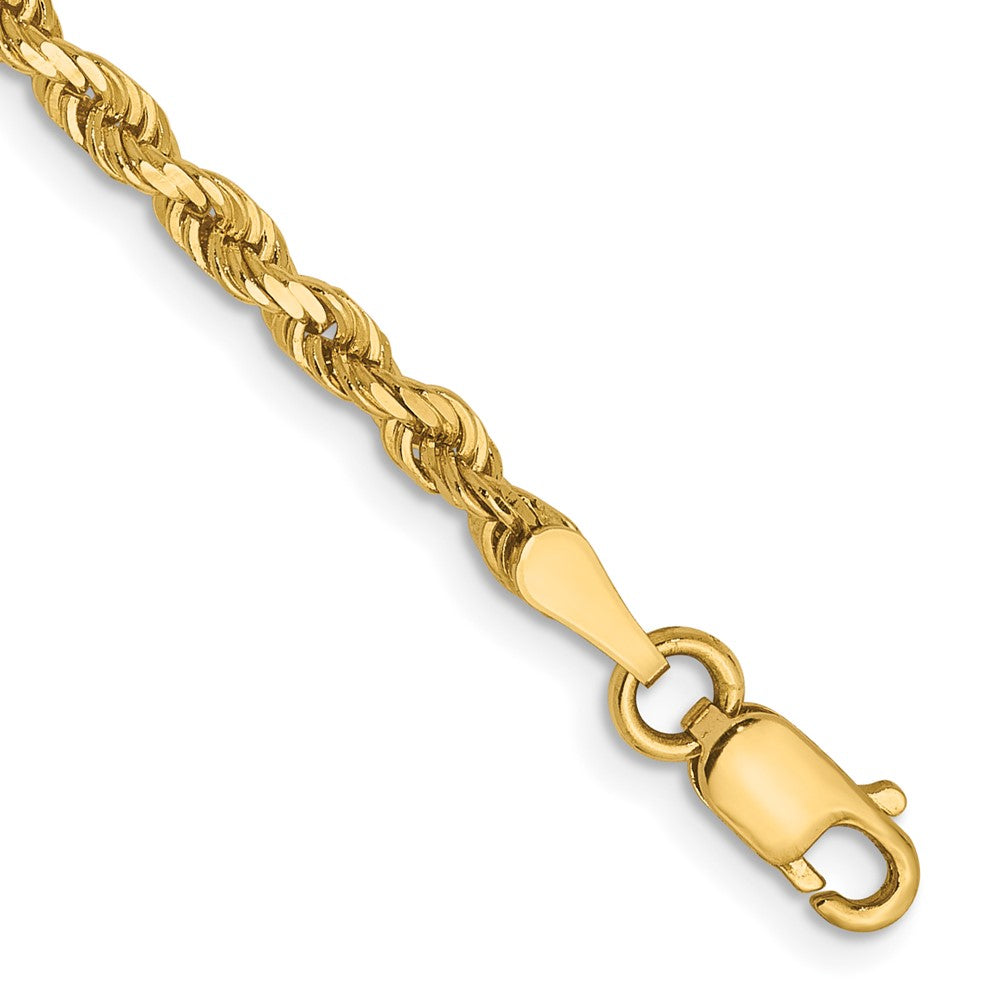 14K 2.75mm Diamond-Cut Lightweight Rope Chain