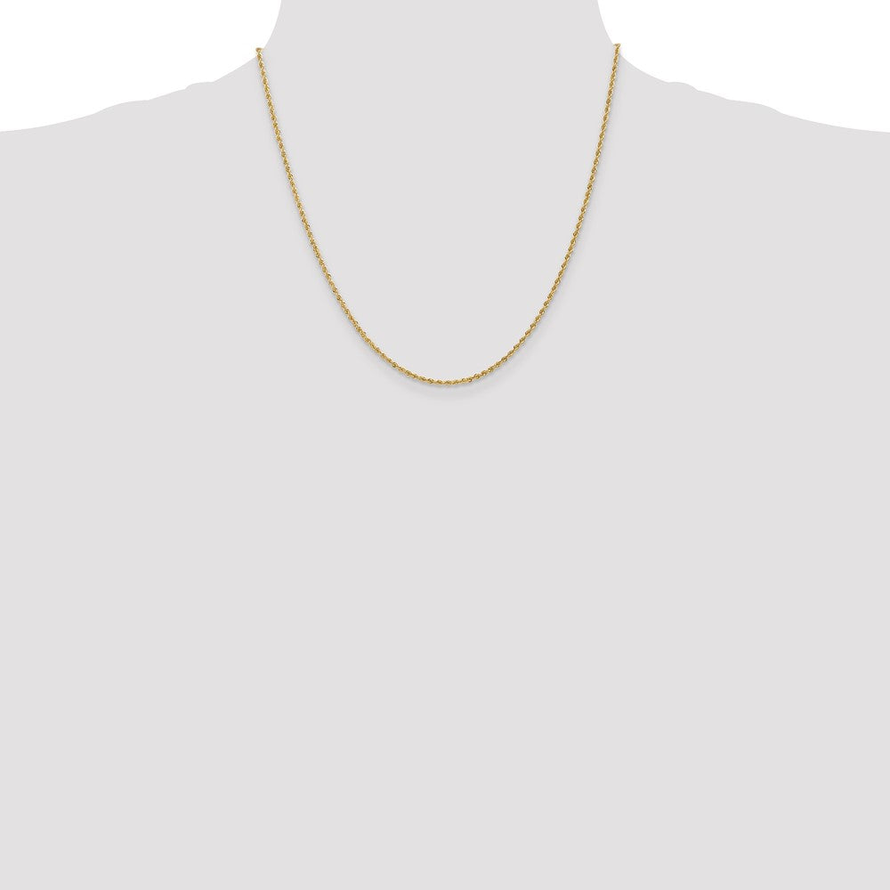 14K 1.6mm Solid Regular Rope Chain