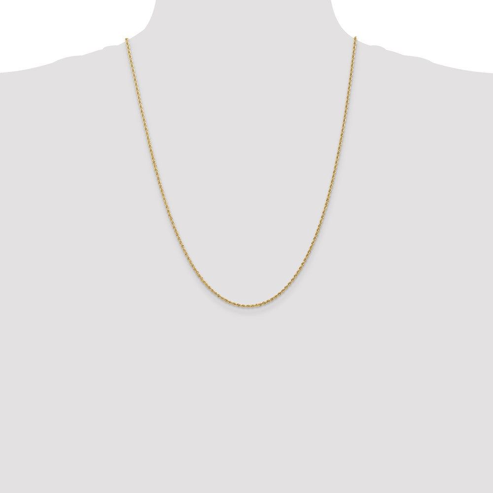 14K 1.6mm Solid Regular Rope Chain