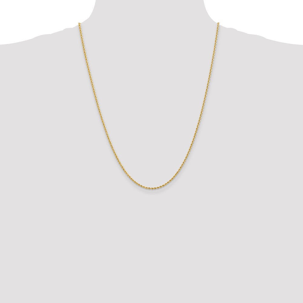 14K 2mm Solid Regular Rope Chain