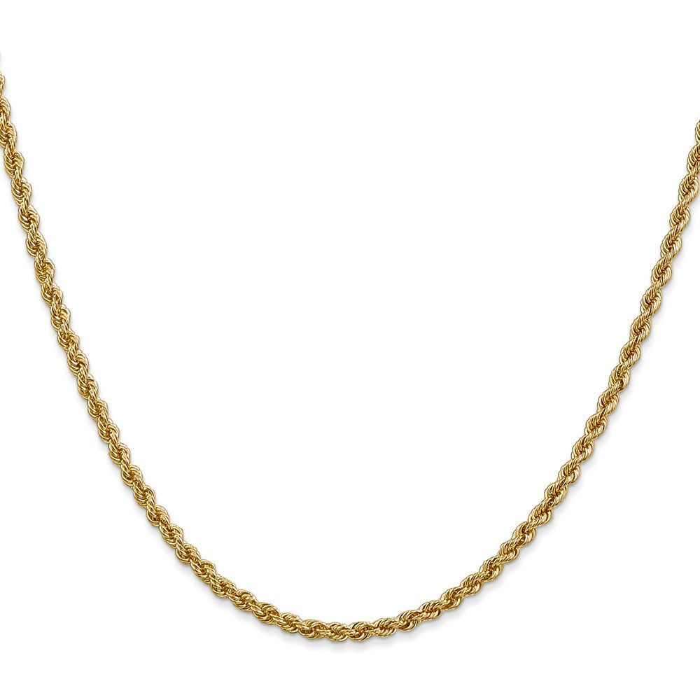 14K 2.5mm Solid Regular Rope Chain