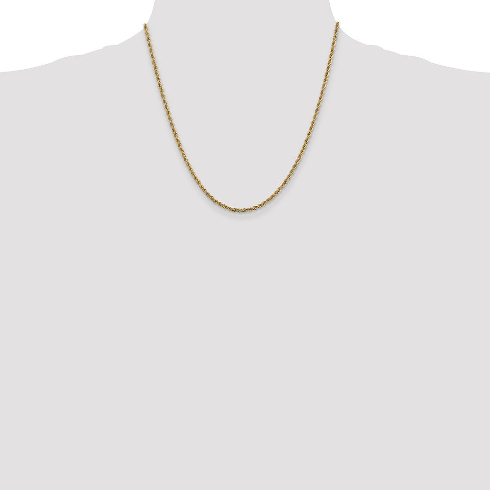 14K 2.5mm Solid Regular Rope Chain