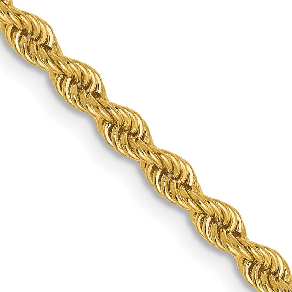 14K 2.5mm Solid Regular Rope Chain