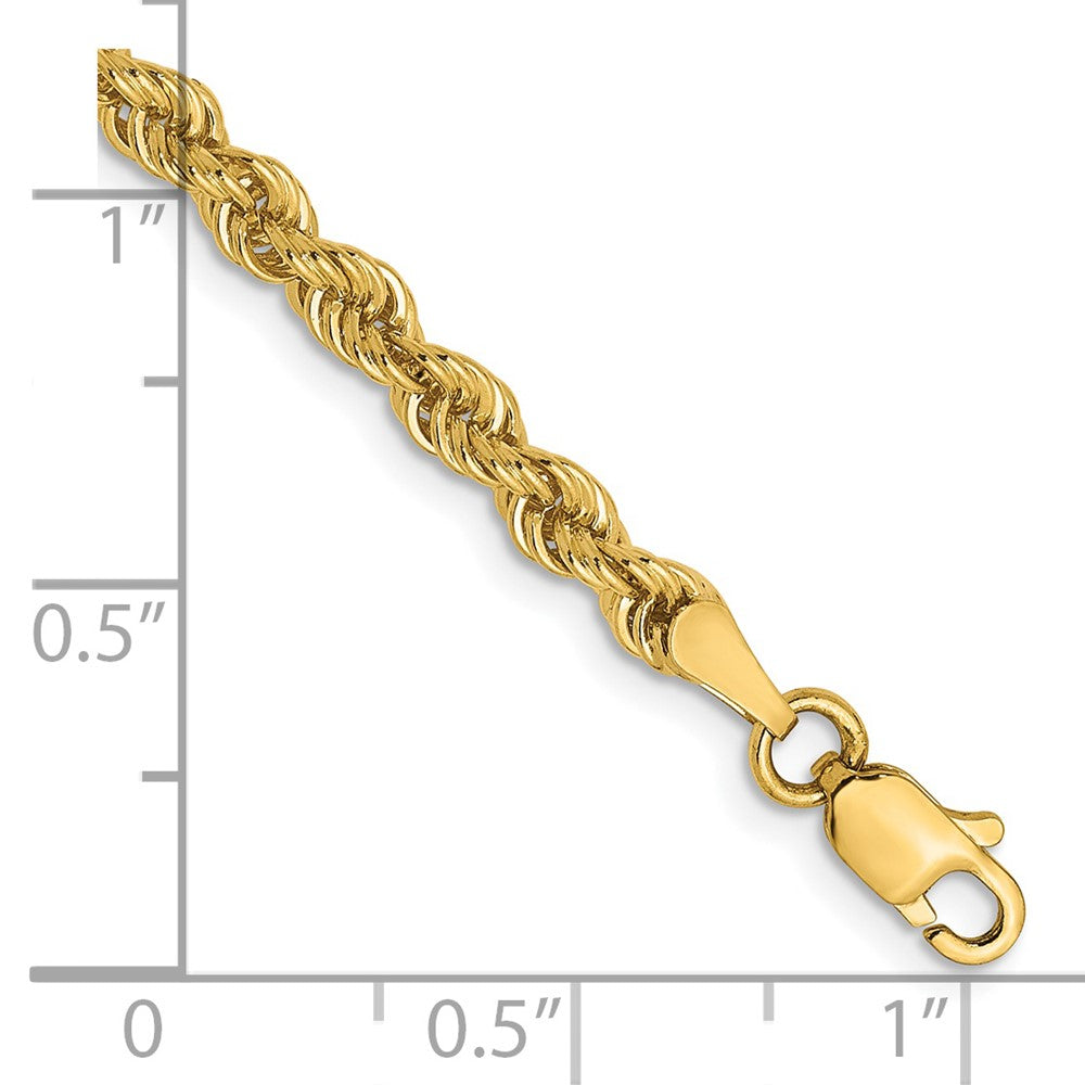 14K 3mm Solid Regular Rope Chain