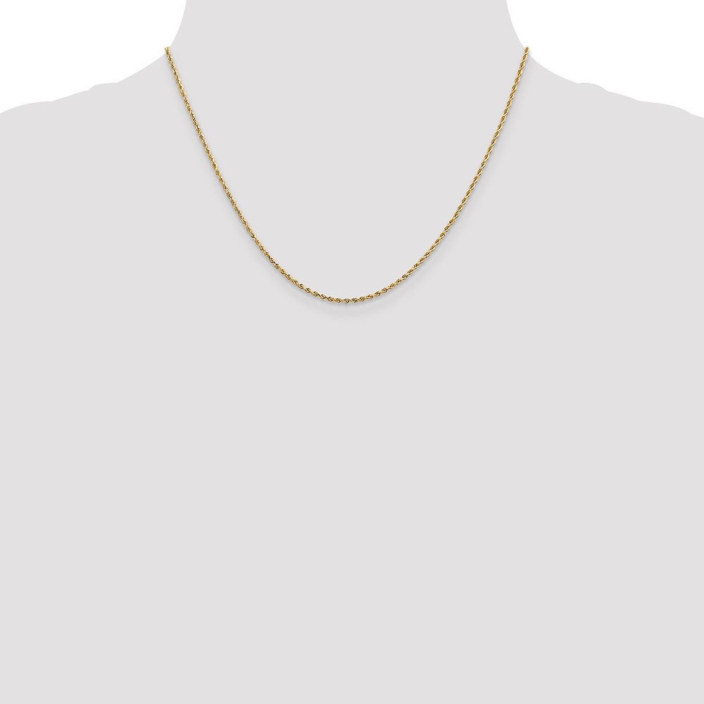 14K 1.3mm Diamond-Cut Rope Chain