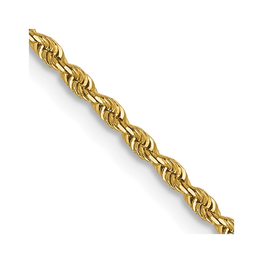 14K 1.3mm Diamond-Cut Rope Chain