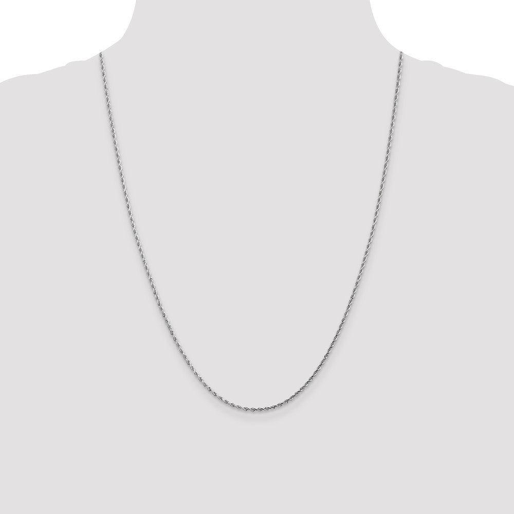 14K White Gold 1.75mm Diamond-Cut Rope Chain