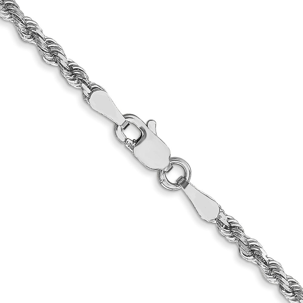 14K White Gold 2.5mm Diamond-Cut Rope Chain