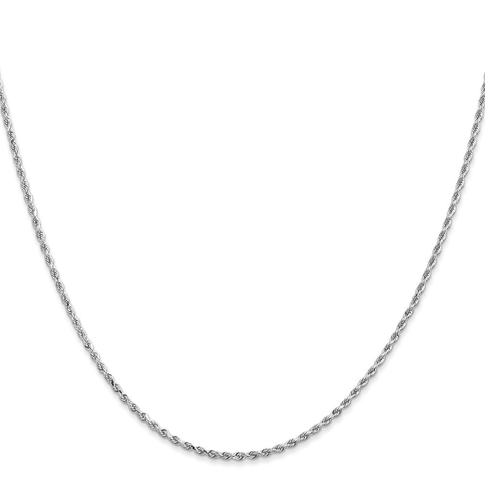 14K White Gold 1.3mm Diamond-Cut Rope Chain