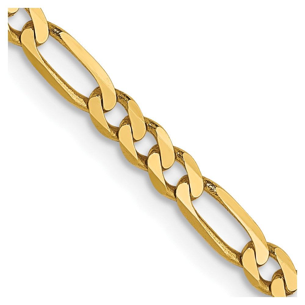 14K 2.75mm Flat Figaro Chain