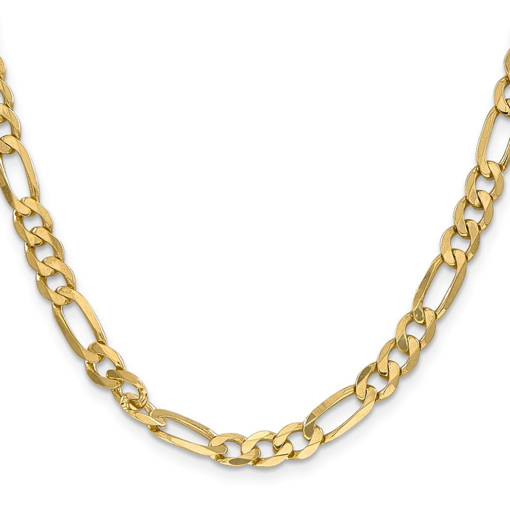 14K 6.00mm Flat Figaro Chain