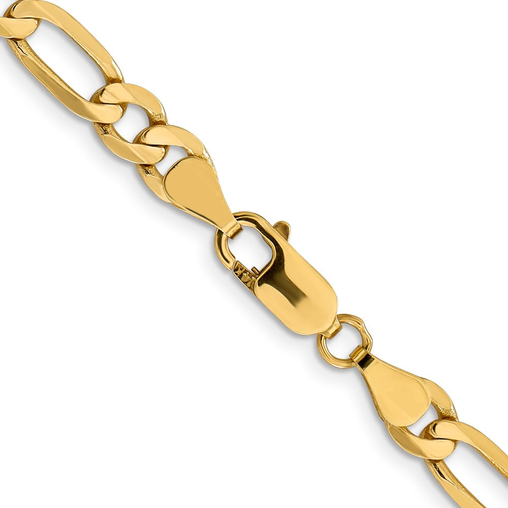 14K 6.00mm Flat Figaro Chain