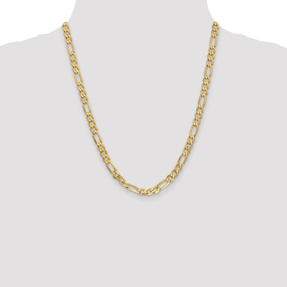 14K 6.00mm Flat Figaro Chain