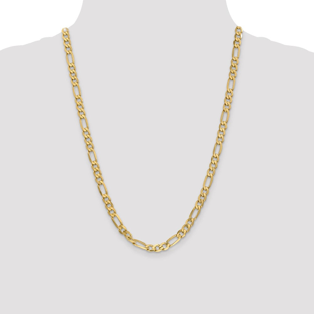 14K 6.00mm Flat Figaro Chain