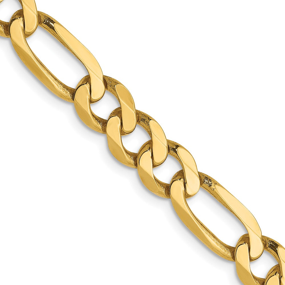 14K 6.00mm Flat Figaro Chain