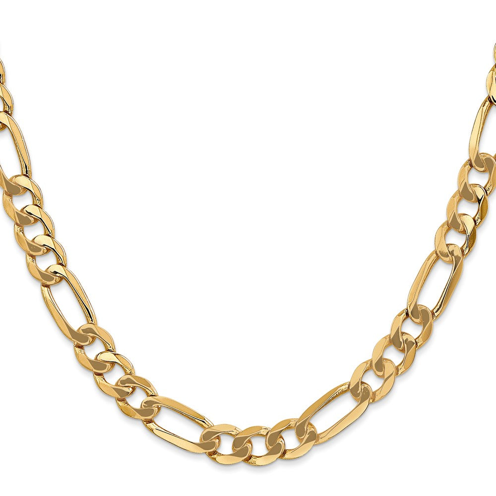 14K 7mm Flat Figaro Chain