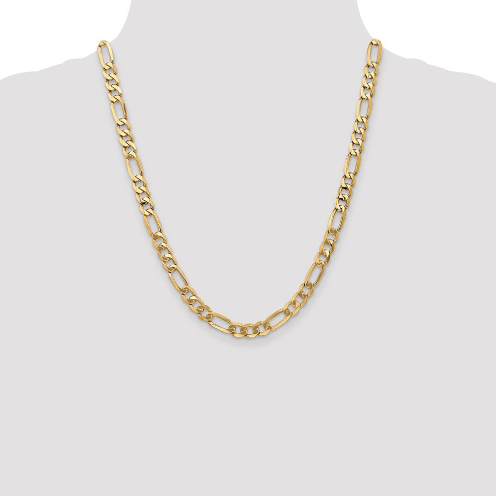 14K 7mm Flat Figaro Chain