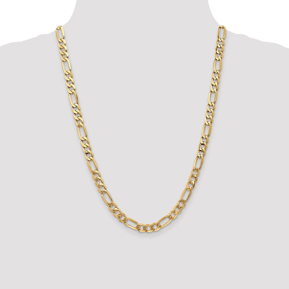 14K 7mm Flat Figaro Chain