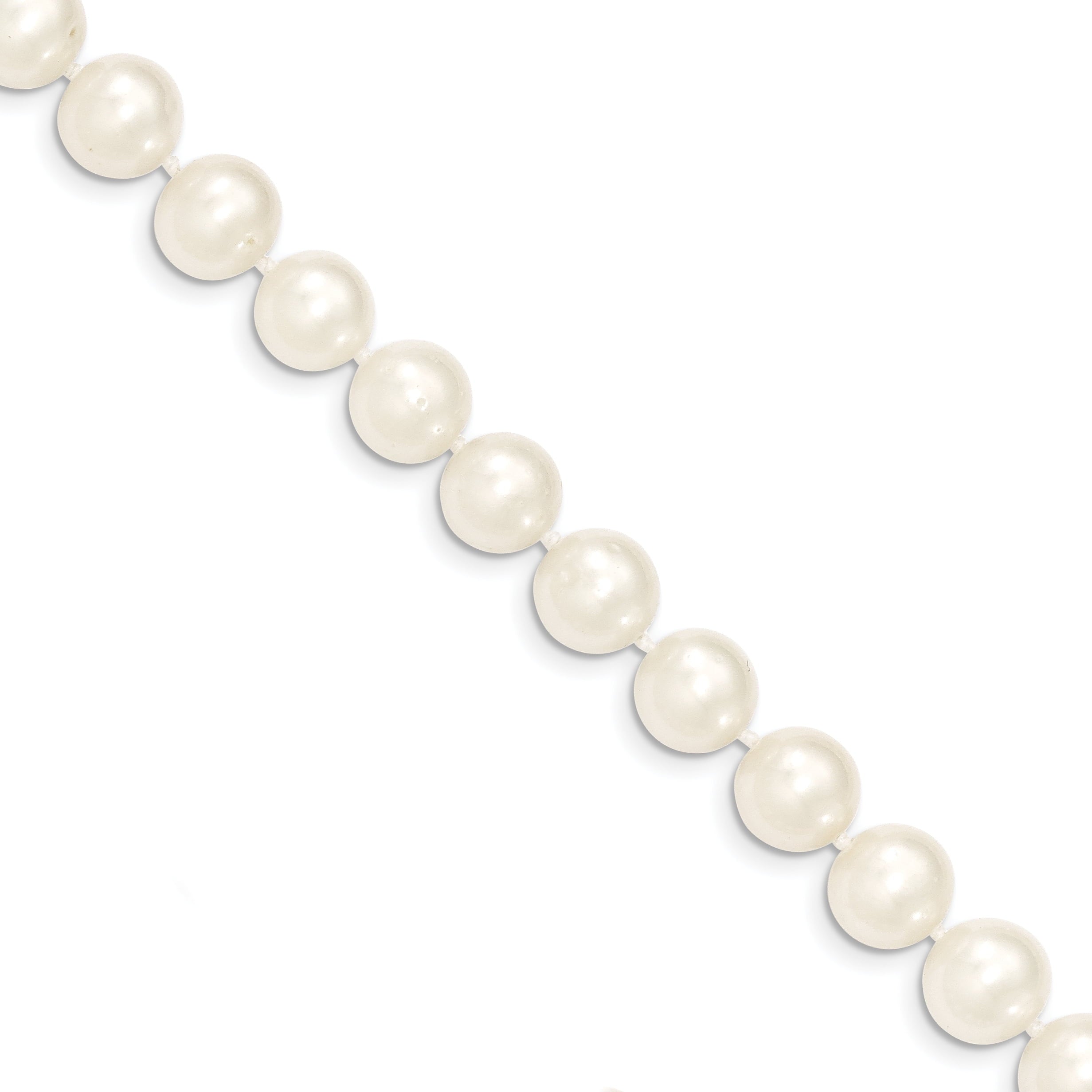 14k 9-10mm White Near Round Freshwater Cultured Pearl Necklace