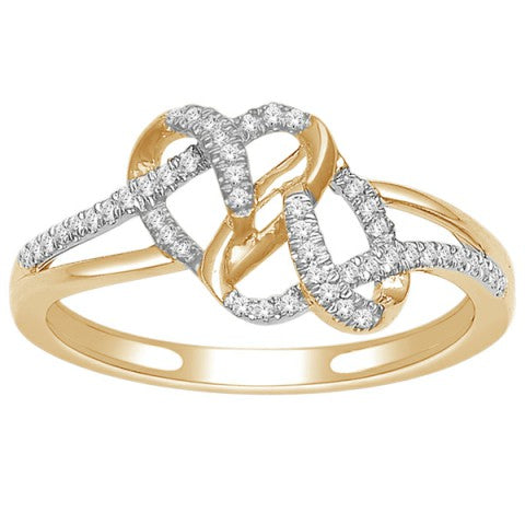 10K Yellow 0.15Ct D-Ladies Rings Heart