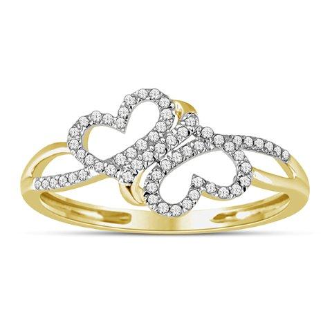 10K Yellow 0.15Ct D-Ladies  Rings Heart