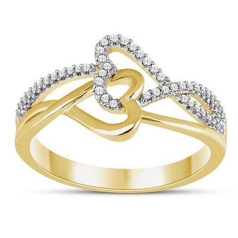 10K Yellow 0.15Ct D-Ladies Rings Heart