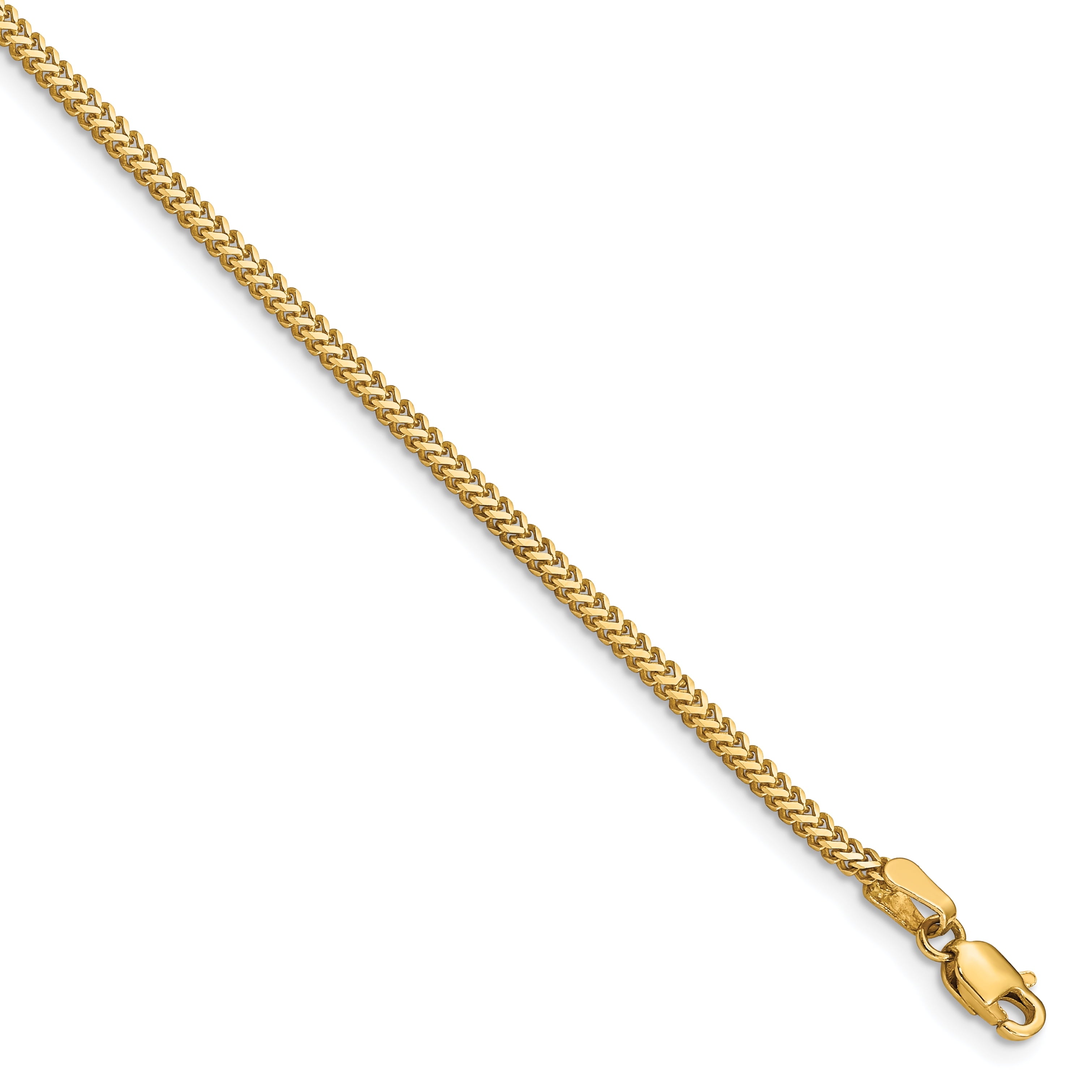 14K 8 inch 1.4mm Franco with Lobster Clasp Bracelet