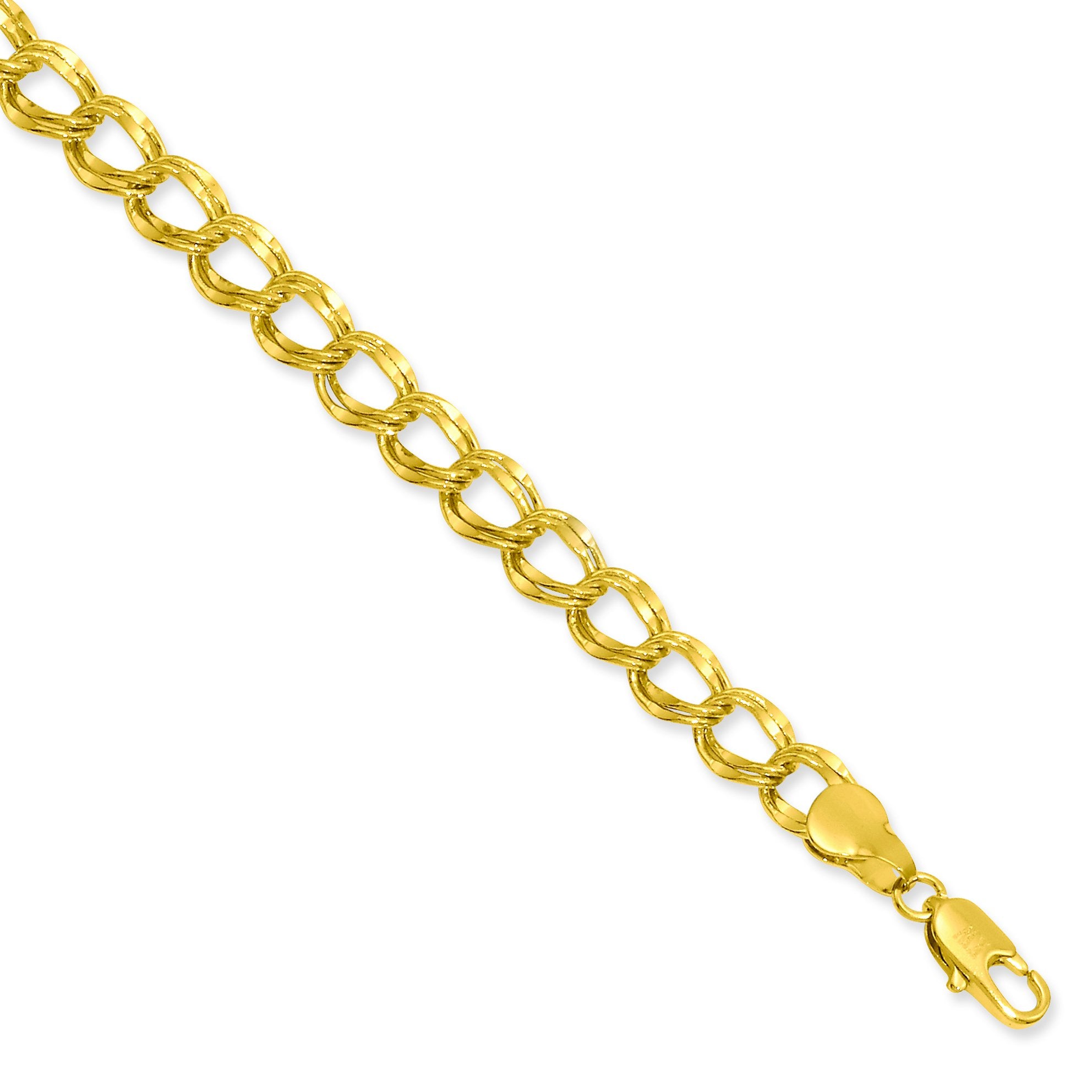 7in Gold-plated Kelly Waters 6.5mm Double Link Charm Bracelet KW491