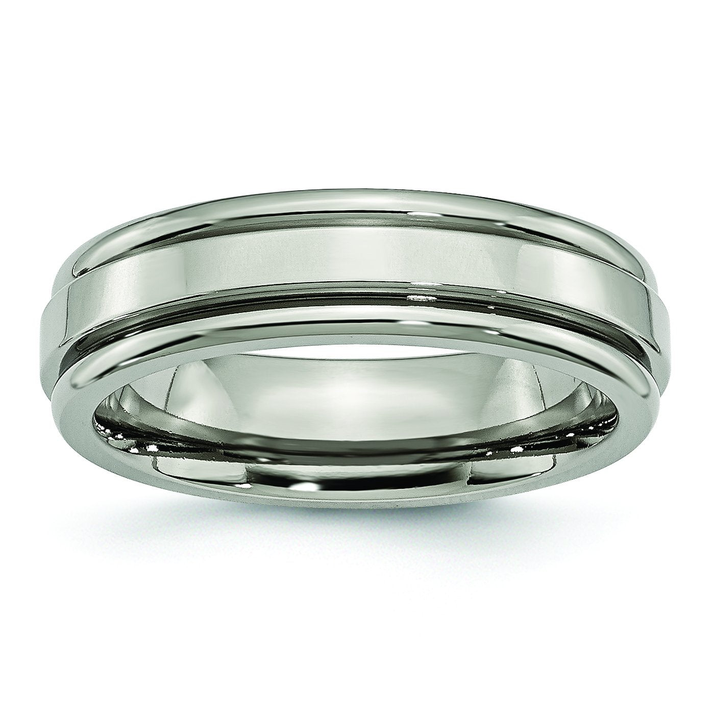 Titanium Grooved Edge 6mm Polished Band TB39