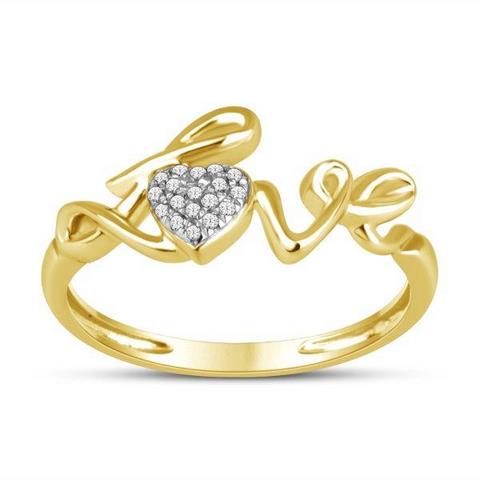 10K Yellow 0.05Ct D-Ladies Rings Heart